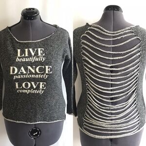 Trendy Trends Gray Long Sleeve Graphic Sweat Shirt